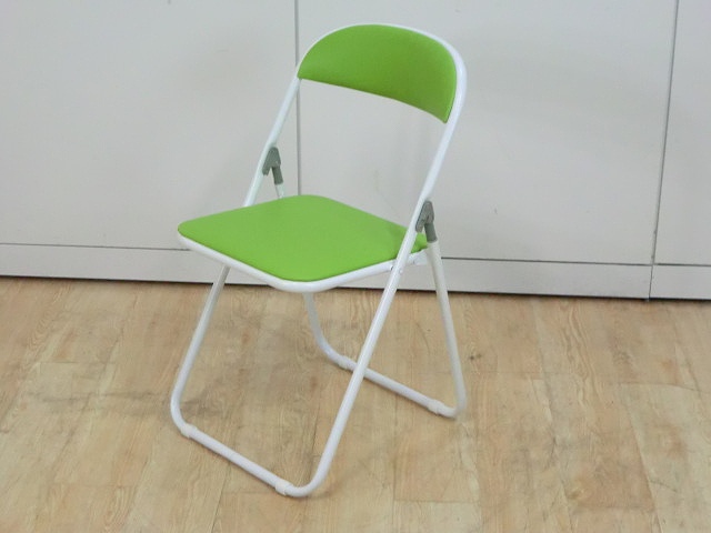 折り畳み椅子　その他　白/緑
