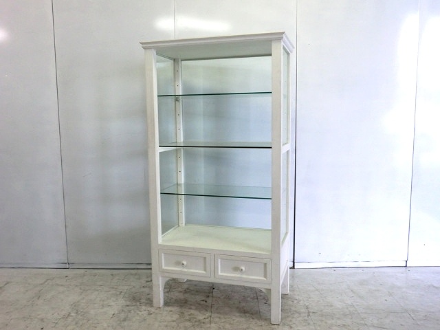 木製ガラスケース ホワイト 69180