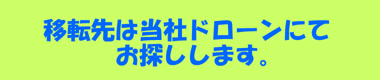 移転先は当社ドローンにてお探しします。