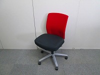 OAチェア肘無 ウチダ レッド