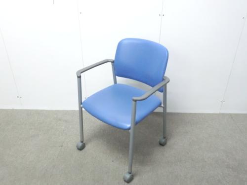 コクヨ / ブルー / 【中古】 スタッキングカートチェア4脚セット