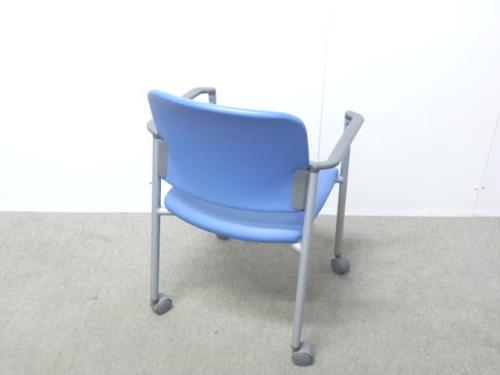 コクヨ / ブルー / 【中古】 スタッキングカートチェア4脚セット