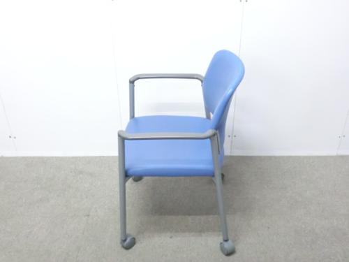 コクヨ / ブルー / 【中古】 スタッキングカートチェア4脚セット