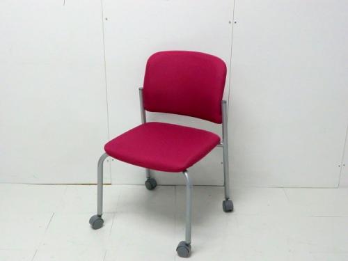 コクヨ / レッド / 【中古】 スタッキングカートチェア4脚セット