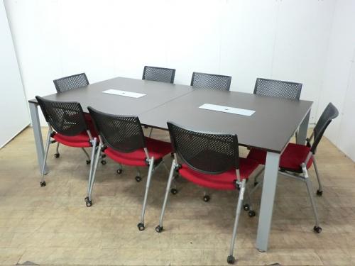 会議テーブル　+　カートチェア8脚　セット
