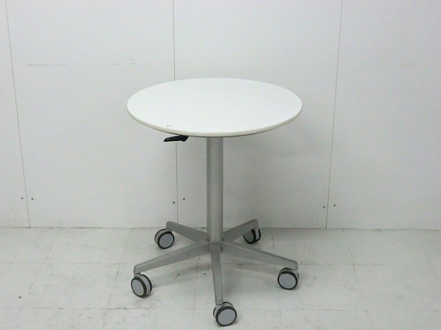 昇降式丸テーブル　オカムラ　ホワイト