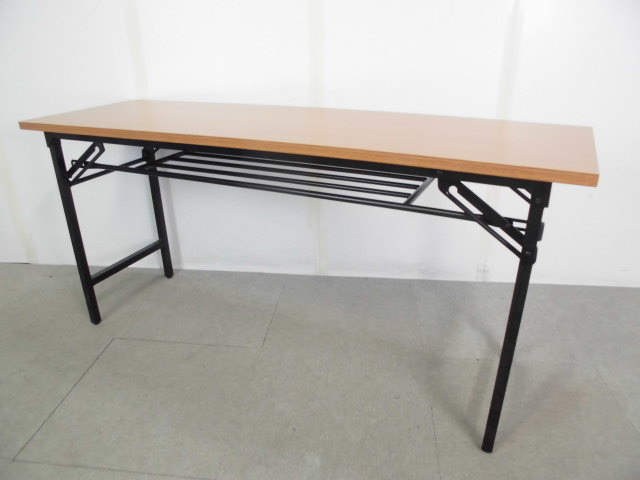木目/折りたたみテーブル/【中古】