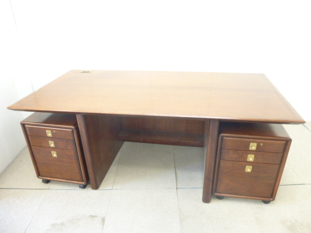 木目調/役員デスク/【中古】