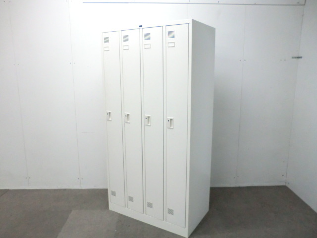 ウチダ / ホワイト / 【中古】 4人用ロッカー