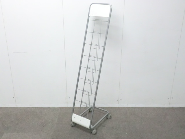カタログスタンド / シルバー / 【中古】 キャスター付き