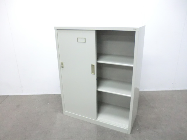 プラス / ニューグレー / 【中古】 引違い書庫
