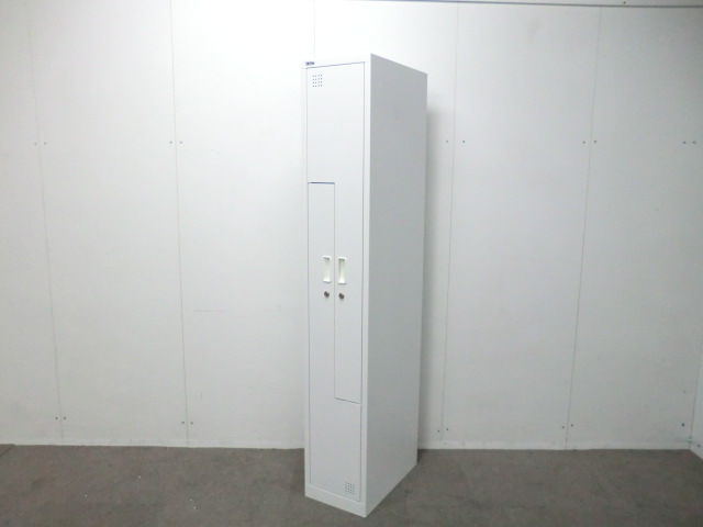２人用ロッカー / ホワイト / 【中古】 変則型