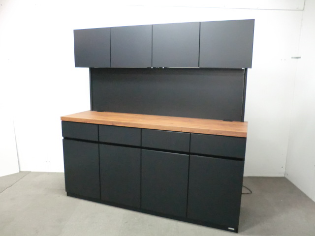 オカムラ/アルトピアッツァ/木目調/【中古】キッチンキャビ