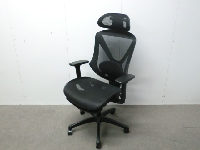 OAチェア / ブラック / 【中古】 肘有・オットマン付き