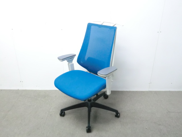 コクヨ/ デュオラ/  ブルー / 【中古】 OAチェア肘有