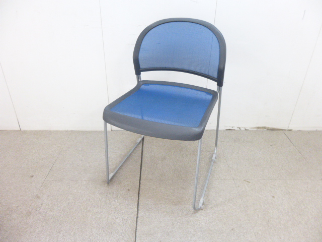 ウチダ/ブルー/MP-200/スタッキングチェア/【中古】