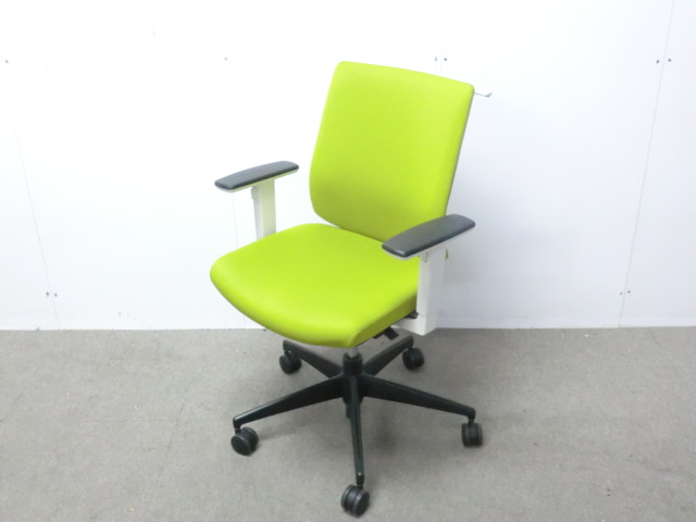 コクヨ/ウィザード2/ライトグリーン/【中古】OAチェア肘