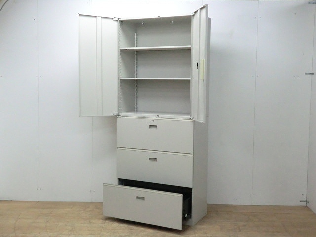 イトーキ/シンライン/ニューグレー/ 【中古】 上下連結書庫