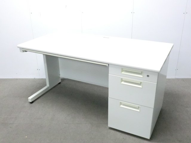 プラス / LEED / ホワイト / 【中古】 片袖デスク