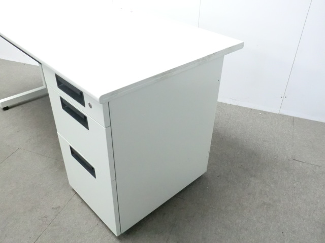 プラス/フラットライン/ ホワイト / 【中古】 片袖デスク