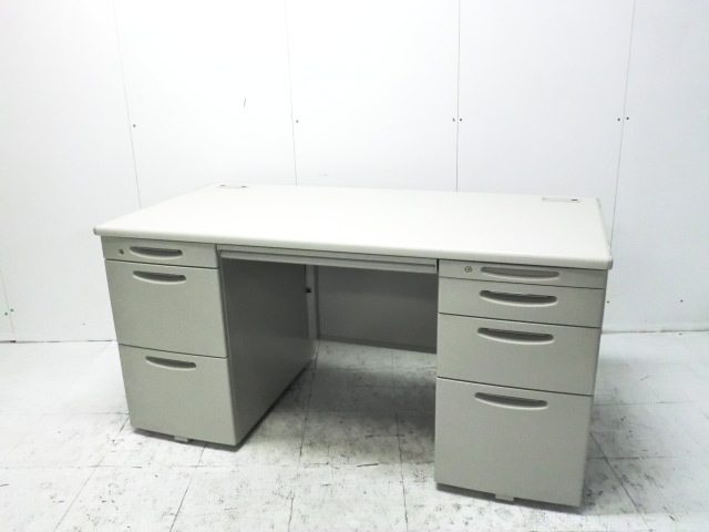 オカムラ/ SD / ニューグレー / 【中古】 両袖デスク