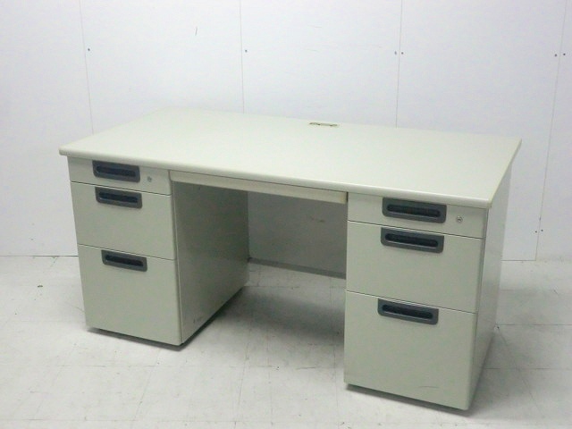 プラス / LA / ニューグレー / 【中古】 両袖デスク