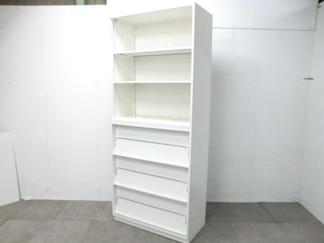 イトーキ/ シンライン / ホワイト 【中古】 上下連結書庫