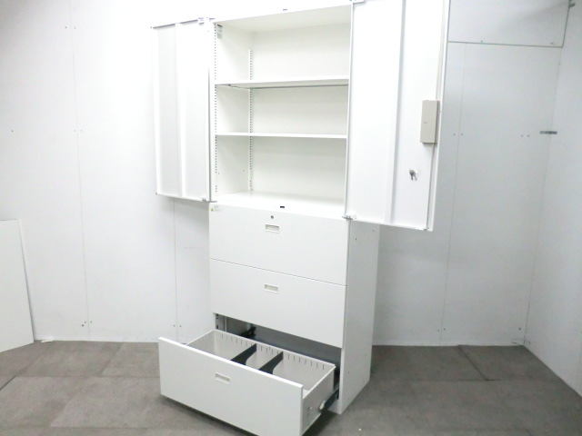 イトーキ/シンライン/ ホワイト / 【中古】 上下連結書庫