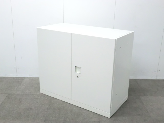 オカムラ/レクトライン/ホワイト/【中古】両開きキャビネット
