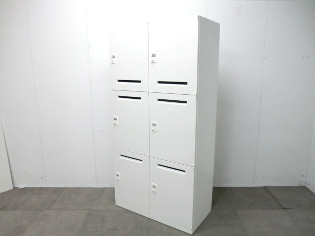 オカムラ/ ホワイト / 【中古】 6人用パーソナルロッカー