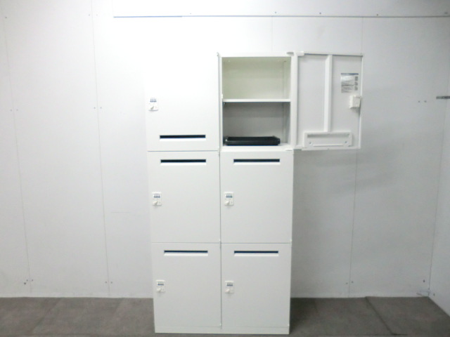 オカムラ/ ホワイト / 【中古】 6人用パーソナルロッカー