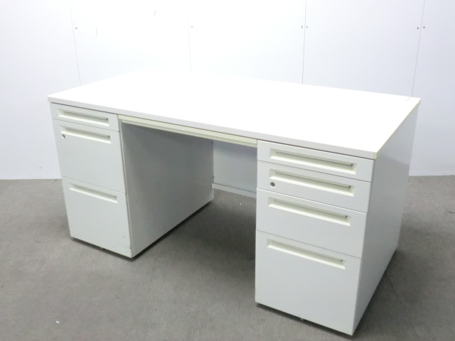 オカムラ/アドバンス / ホワイト / 【中古】 両袖デスク