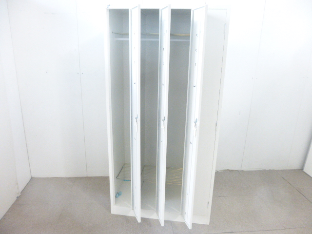 生興/AKL-W4/ホワイト/4人用ロッカー