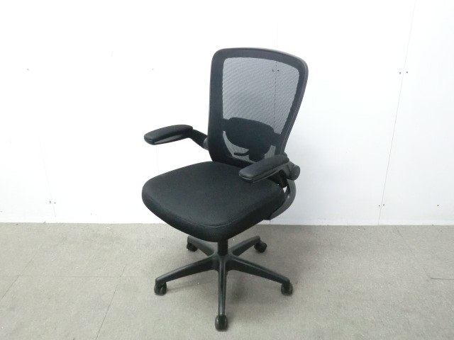 OAチェア / ブラック / 【中古】 肘有