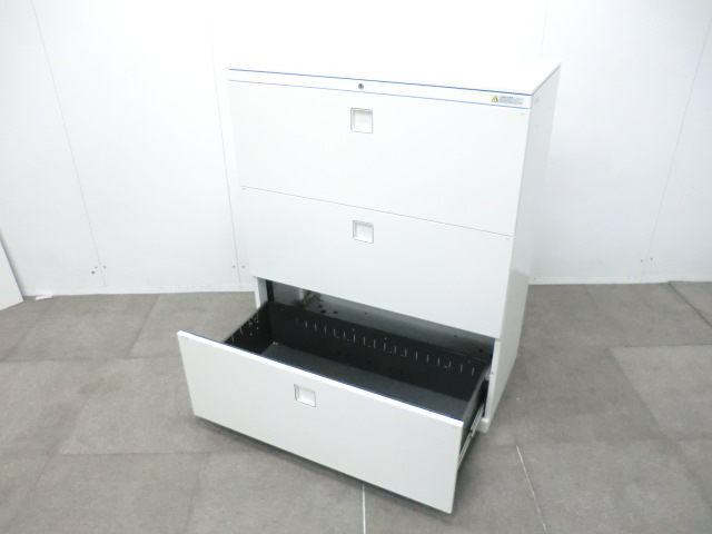 オカムラ/レクトライン/ホワイト/【中古】3段ラテラル