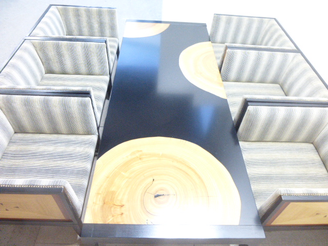 大川家具/木目調/応接セット/【中古】