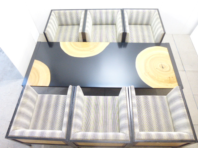 大川家具/木目調/応接セット/【中古】