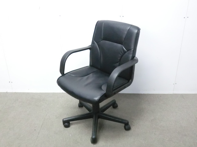 役員チェア / ブラック / 【中古】 フェイクレザー