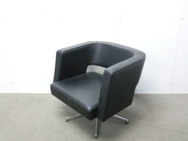 １人掛けソファ / ブラック / 【中古】