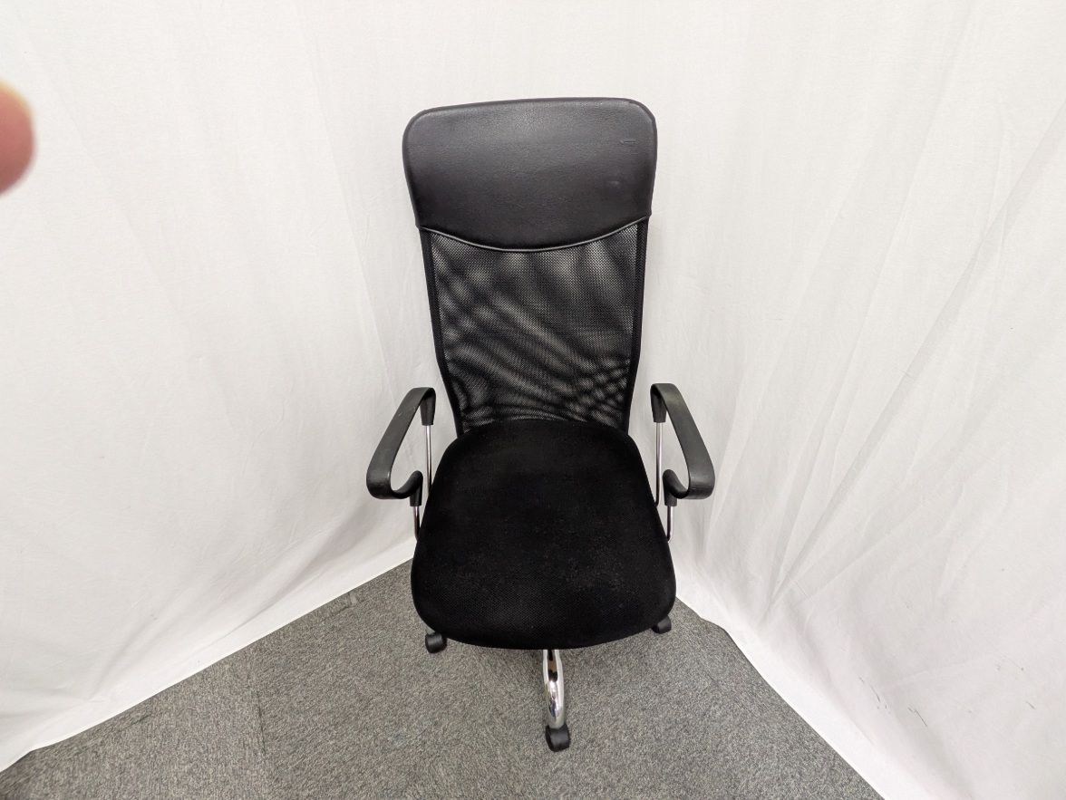 OAチェア / ブラック / 【中古】 肘有
