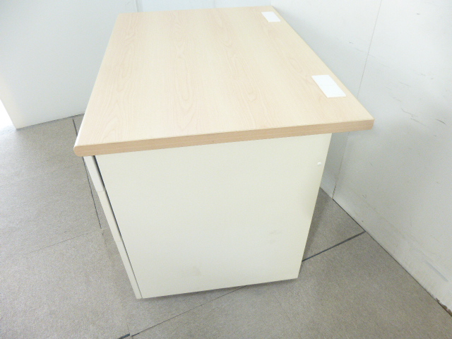 木目調/片袖デスク/【中古】