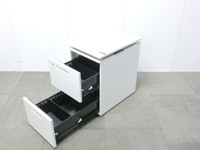 コクヨ / ホワイト / 【中古】 天板付き2段ワゴン