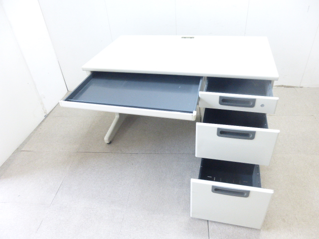 プラス/ニューグレー/片袖デスク/【中古】