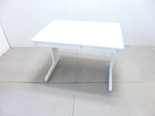 生興/ホワイト/平デスク/LCS-107/【中古】