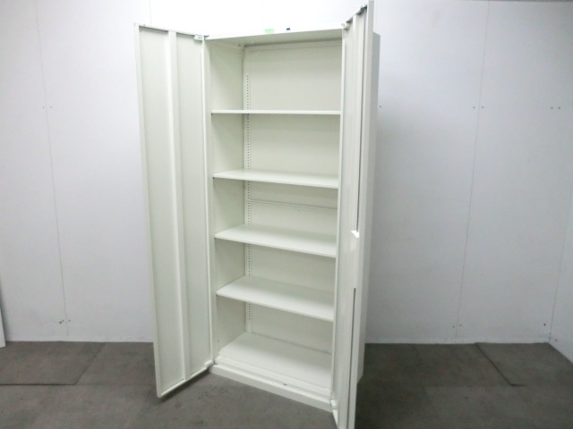 両開きキャビネット / ホワイト / 【中古】