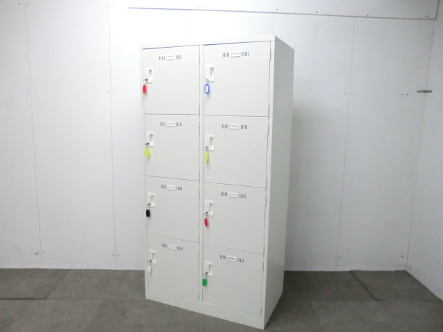 8人用ロッカー / ホワイト / 【中古】