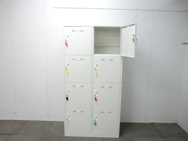 8人用ロッカー / ホワイト / 【中古】