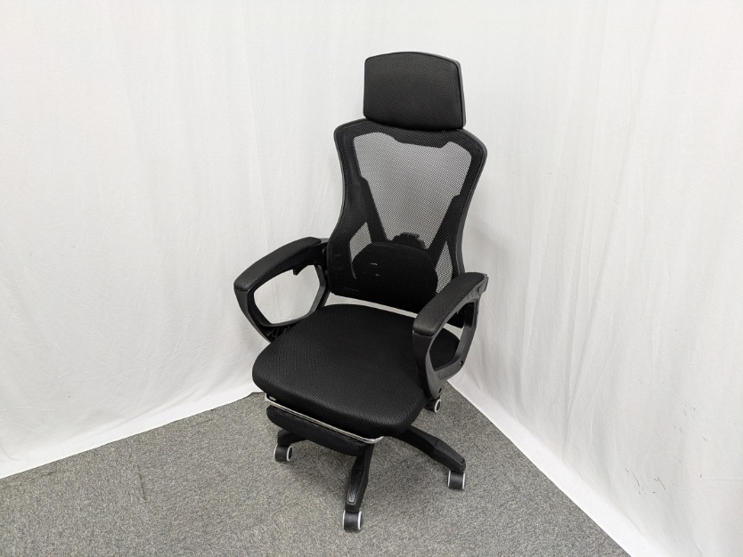 OAチェア肘有 / ブラック / 【中古】