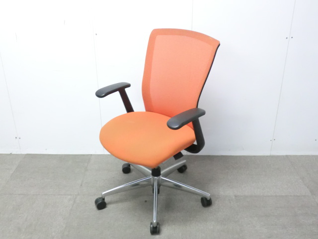 コクヨ/ エトス / オレンジ / 【中古】 ＯＡチェア肘有