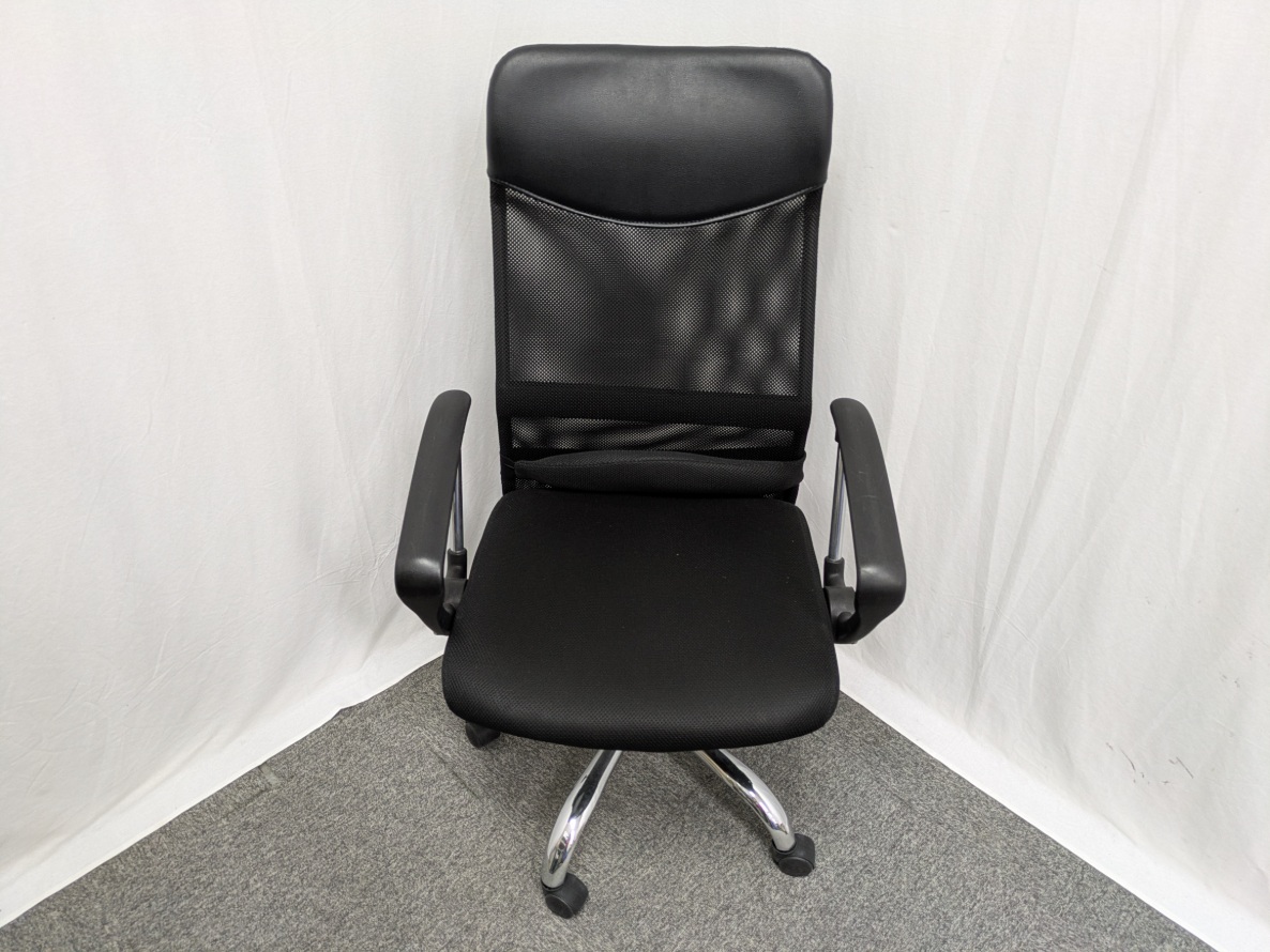 OAチェア肘有 / ブラック / 【中古】